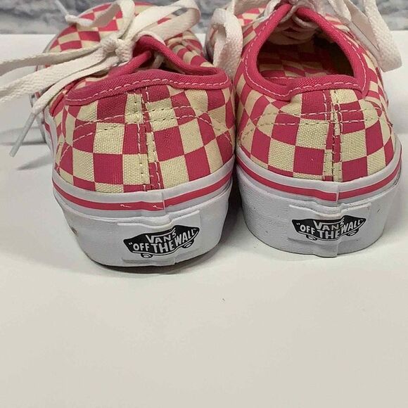 Vans Canvas‎ Pink Checkered Lace Up Sneakers Kids Size 12.5 - Picture 4 of 7